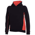 Black-Red - Front - Finden & Hales Kids Pullover Hooded Sweatshirt - Hoodie
