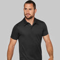 Black - Back - Kariban Proact Mens Short Sleeve Performance Polo Shirt