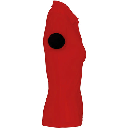 Red - Side - Kariban Proact Womens-Ladies Short Sleeve Performance Polo Shirt