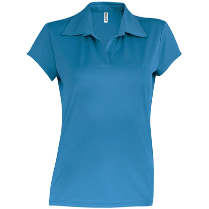Aqua Blue - Front - Kariban Proact Womens-Ladies Short Sleeve Performance Polo Shirt