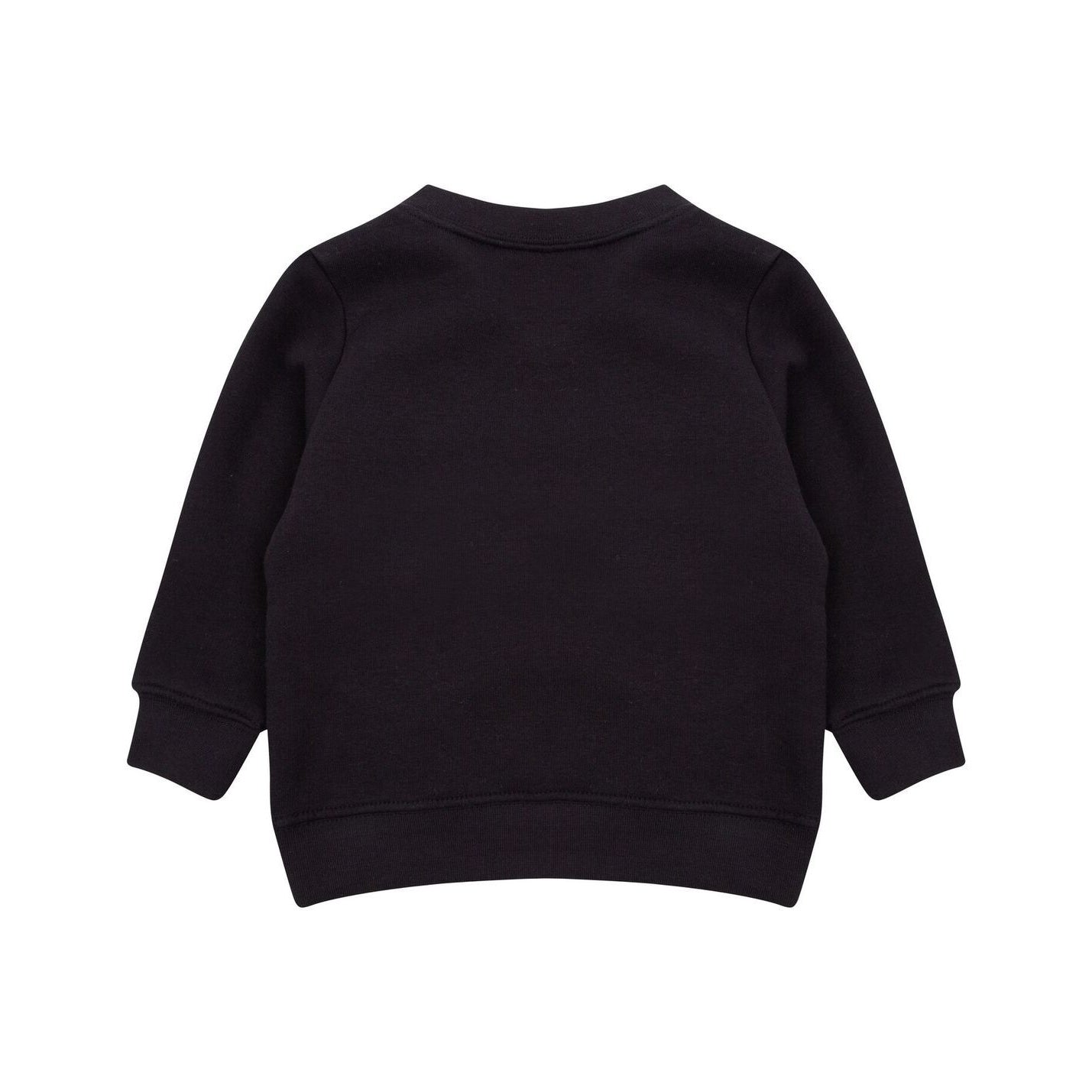 Black - Back - Larkwood Baby Unisex Crew Neck Sweatshirt With Shoulder Poppers