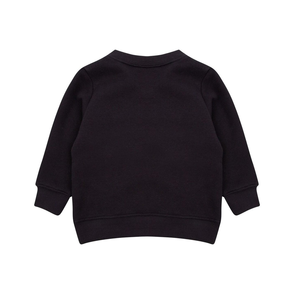 Black - Back - Larkwood Baby Unisex Crew Neck Sweatshirt With Shoulder Poppers