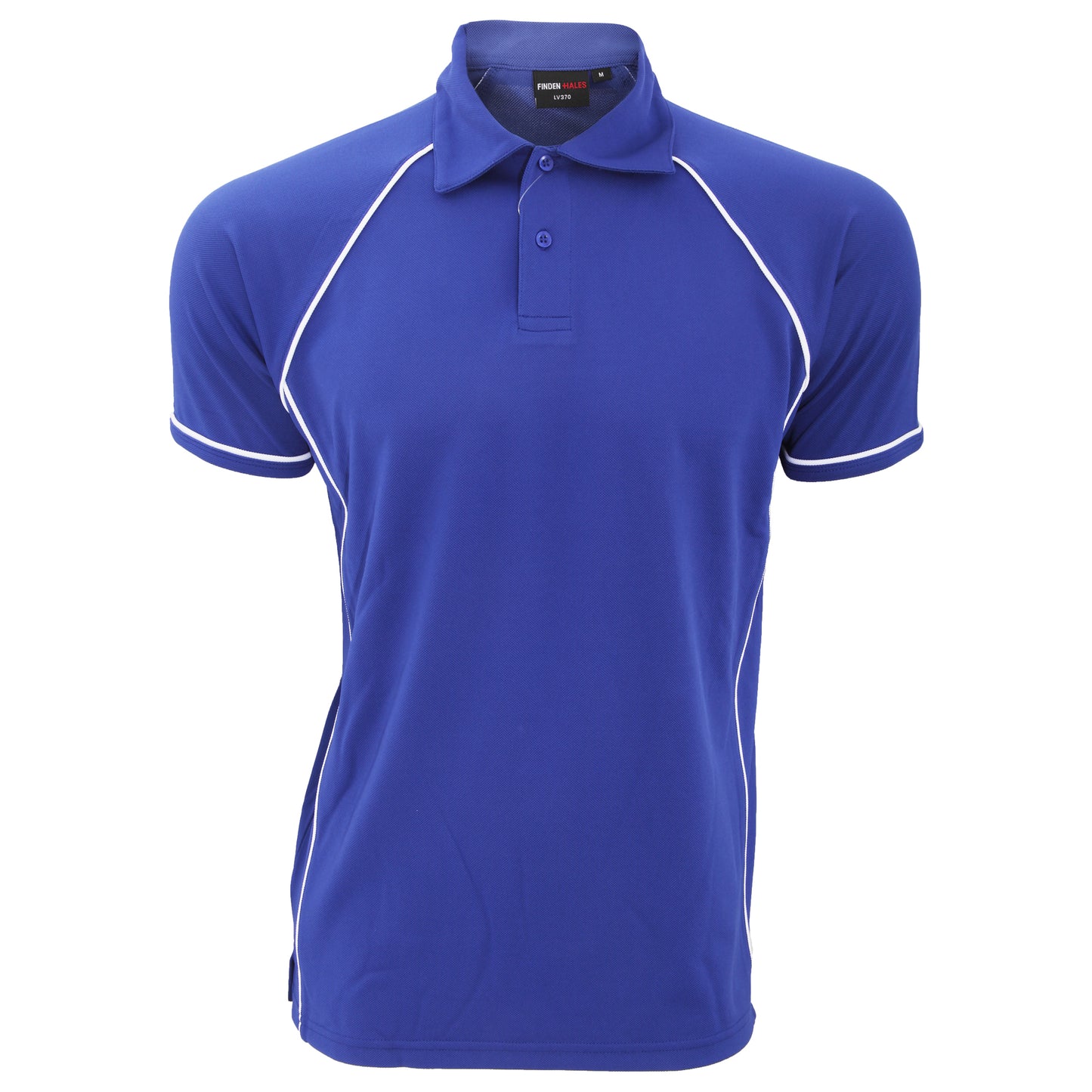Royal-White - Front - Finden & Hales Mens Piped Performance Sports Polo Shirt