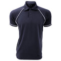 Navy-White - Front - Finden & Hales Mens Piped Performance Sports Polo Shirt