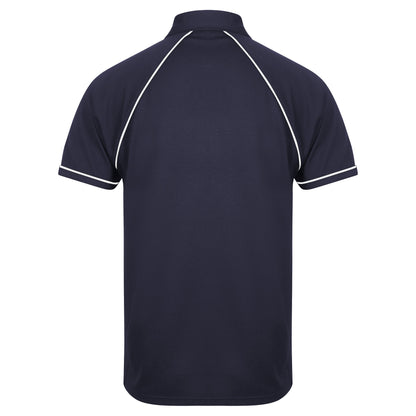 Navy-White - Back - Finden & Hales Mens Piped Performance Sports Polo Shirt