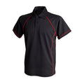 Black-Red - Front - Finden & Hales Mens Piped Performance Sports Polo Shirt