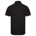 Black-Red - Back - Finden & Hales Mens Piped Performance Sports Polo Shirt