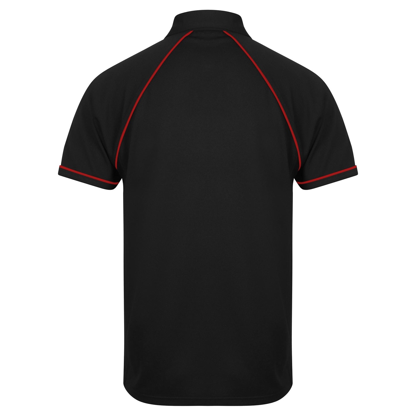 Black-Red - Back - Finden & Hales Mens Piped Performance Sports Polo Shirt