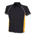 Black-Amber-White - Front - Finden & Hales Mens Piped Performance Sports Polo Shirt