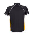 Black-Amber-White - Back - Finden & Hales Mens Piped Performance Sports Polo Shirt