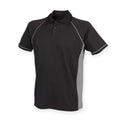 Black-Gunmetal Grey - Front - Finden & Hales Mens Piped Performance Sports Polo Shirt
