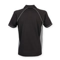 Black-Gunmetal Grey - Back - Finden & Hales Mens Piped Performance Sports Polo Shirt