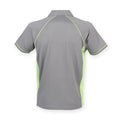 Gunmetal Grey-Lime - Back - Finden & Hales Mens Piped Performance Sports Polo Shirt