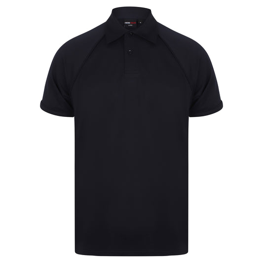 Navy-Navy - Front - Finden & Hales Mens Piped Performance Sports Polo Shirt