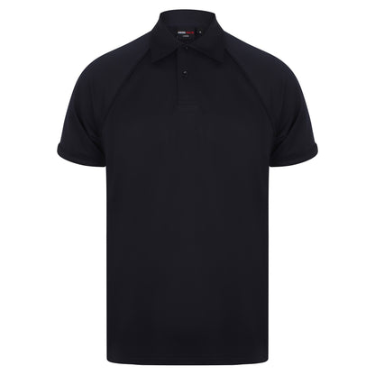 Navy-Navy - Front - Finden & Hales Mens Piped Performance Sports Polo Shirt