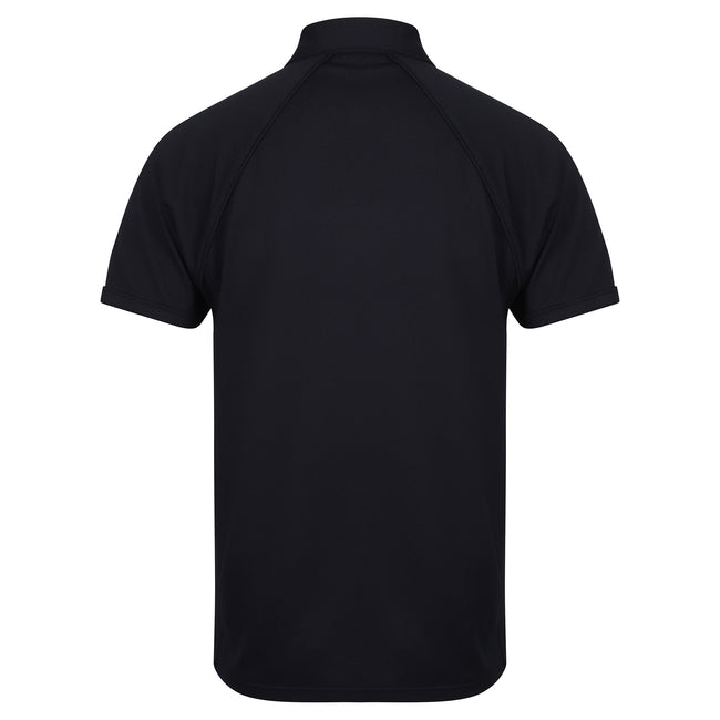Navy-Navy - Back - Finden & Hales Mens Piped Performance Sports Polo Shirt