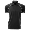 Black-White - Front - Finden & Hales Mens Piped Performance Sports Polo Shirt
