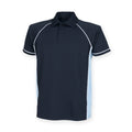 Navy-Sky-White - Front - Finden & Hales Mens Piped Performance Sports Polo Shirt