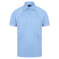 Sky-Navy-White - Front - Finden & Hales Mens Piped Performance Sports Polo Shirt