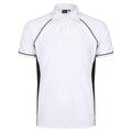 White-Black-Black - Front - Finden & Hales Mens Piped Performance Sports Polo Shirt