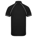 Black-White - Back - Finden & Hales Mens Piped Performance Sports Polo Shirt