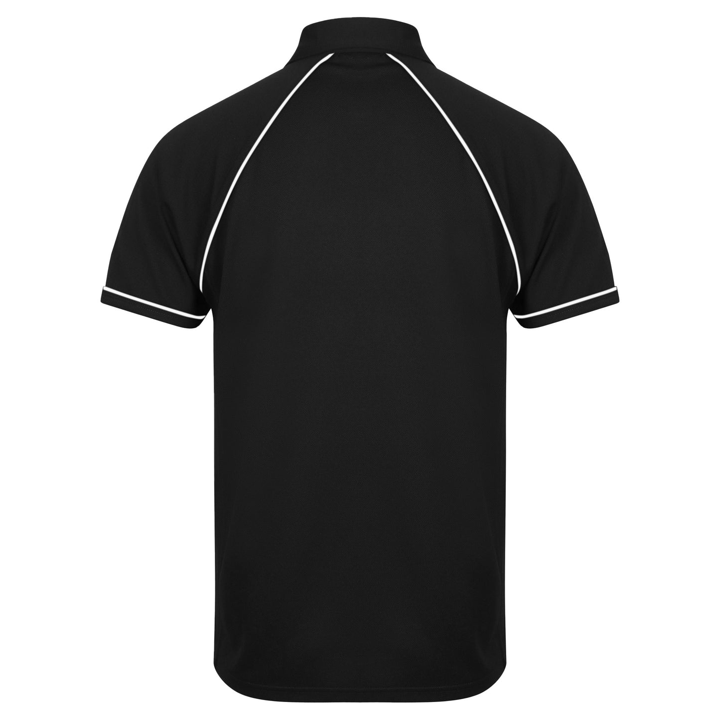 Black-White - Back - Finden & Hales Mens Piped Performance Sports Polo Shirt