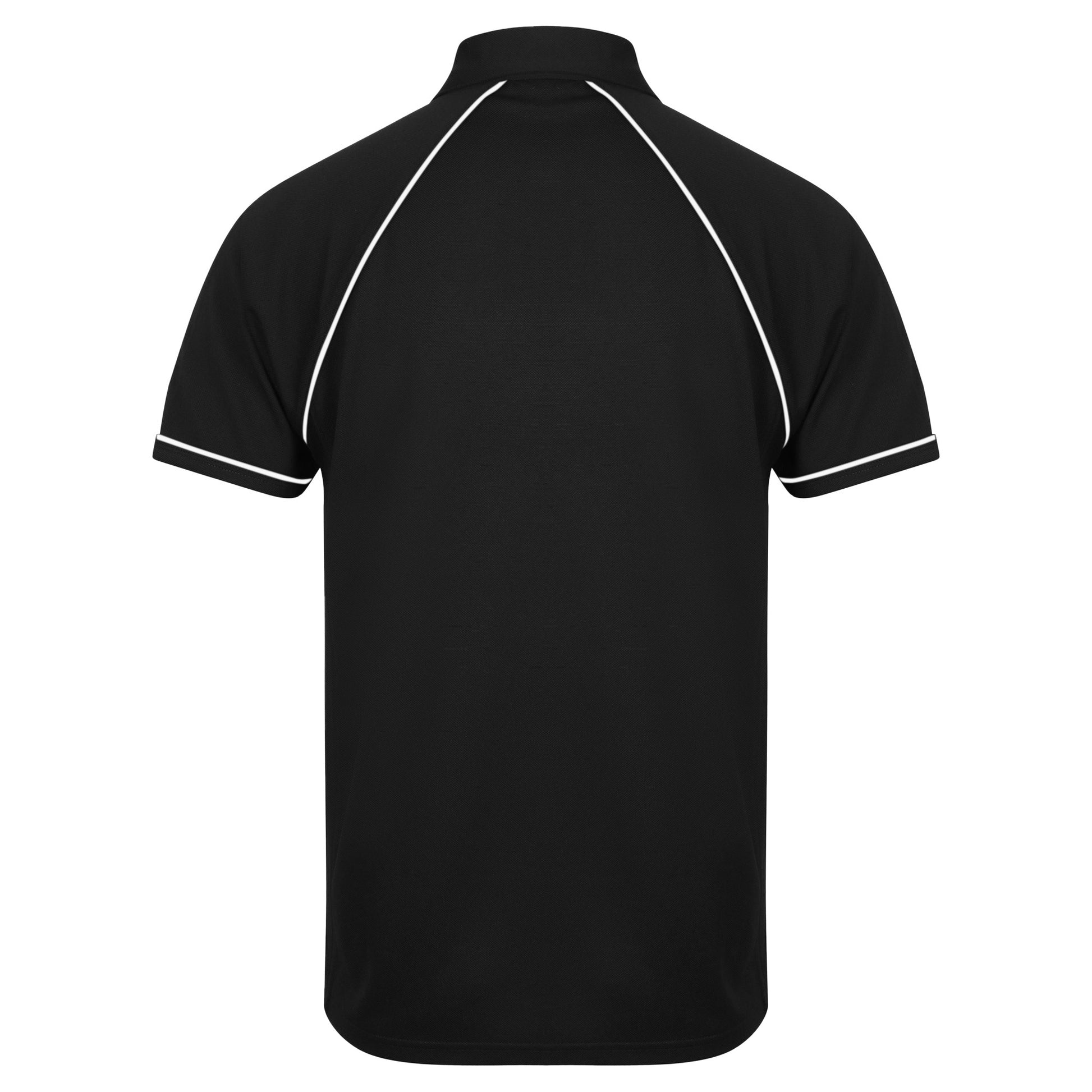 Black-White - Back - Finden & Hales Mens Piped Performance Sports Polo Shirt