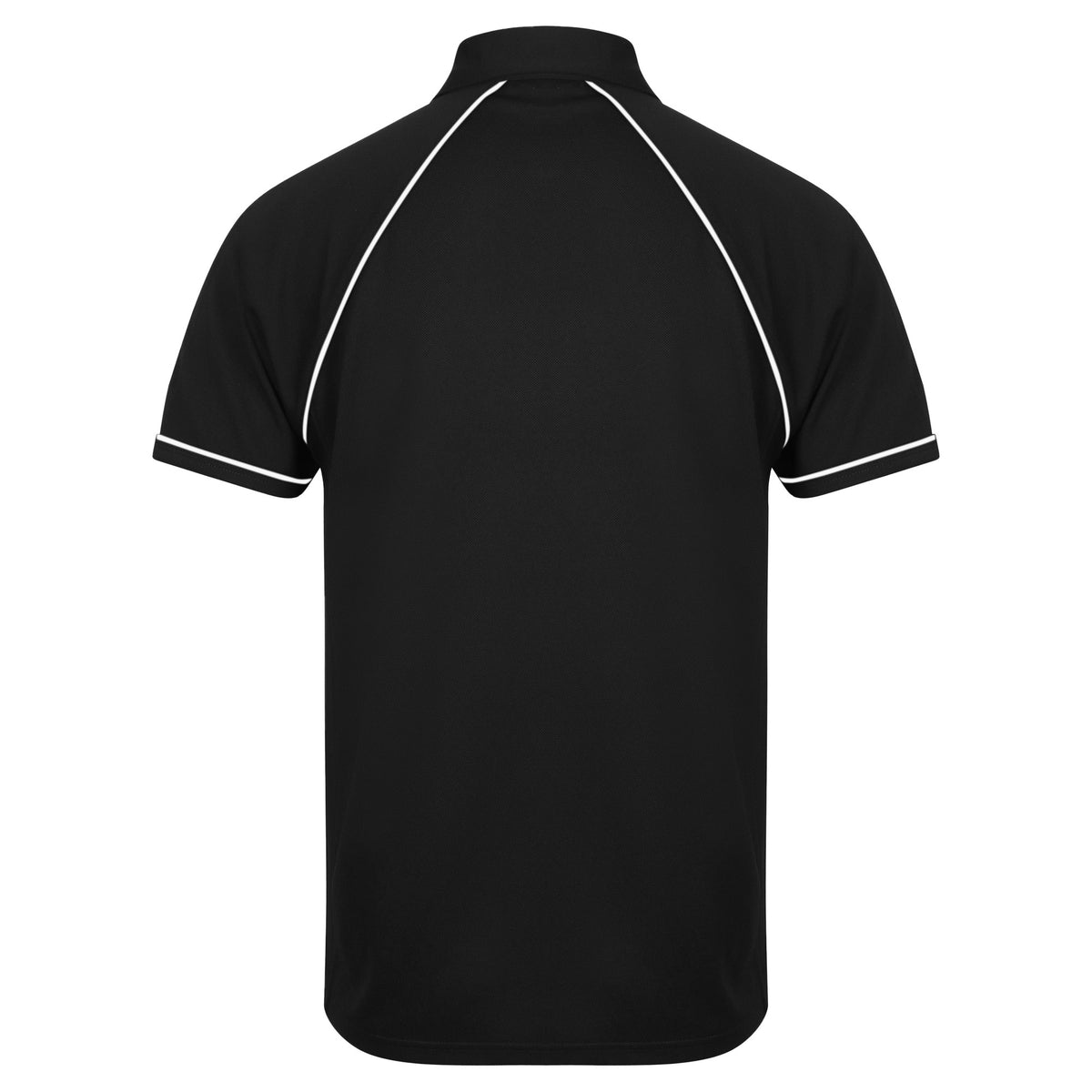 Black-White - Back - Finden & Hales Mens Piped Performance Sports Polo Shirt
