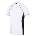 White-Black-Black - Side - Finden & Hales Mens Piped Performance Sports Polo Shirt