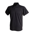 Black-Black - Front - Finden & Hales Mens Piped Performance Sports Polo Shirt