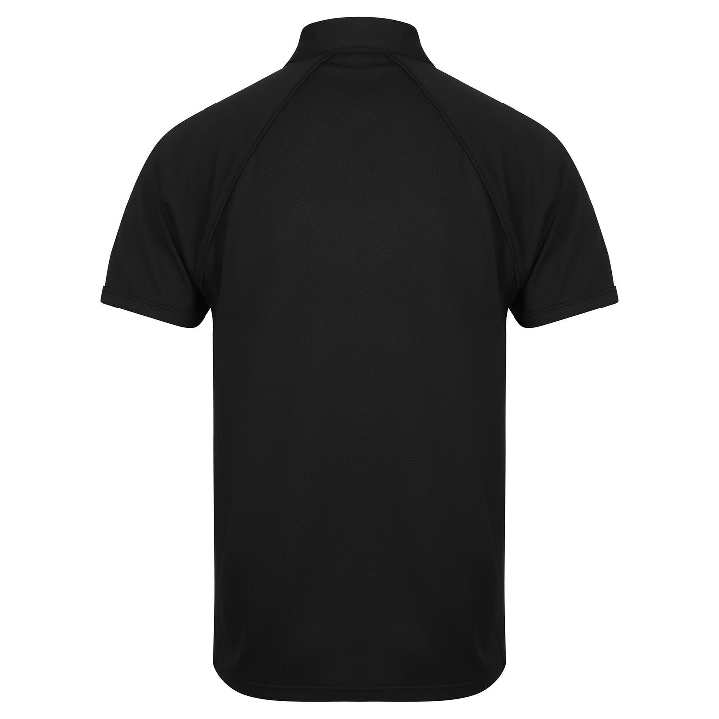 Black-Black - Back - Finden & Hales Mens Piped Performance Sports Polo Shirt