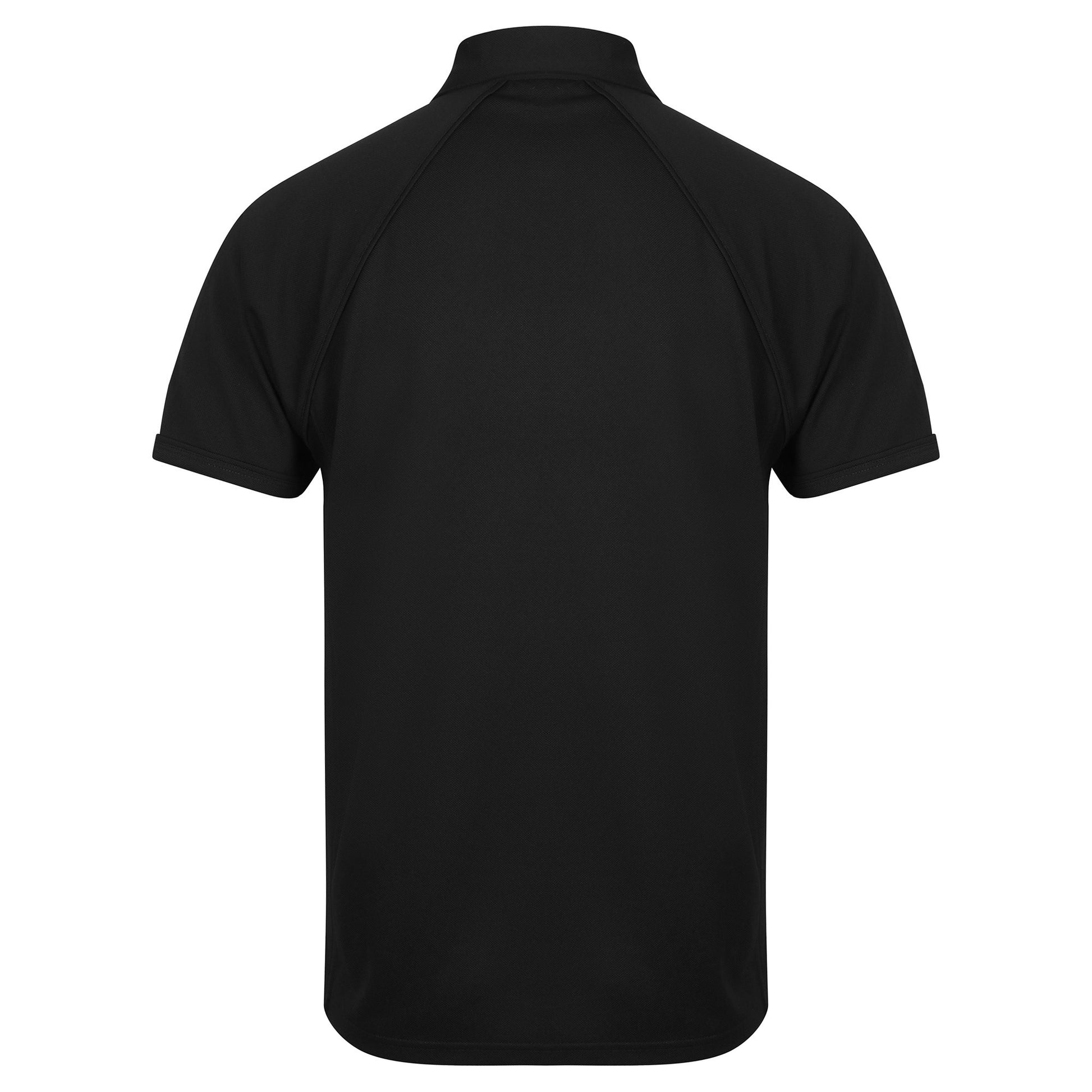 Black-Black - Back - Finden & Hales Mens Piped Performance Sports Polo Shirt