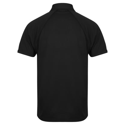 Black-Black - Back - Finden & Hales Mens Piped Performance Sports Polo Shirt