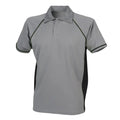Gunmetal Grey-Black - Front - Finden & Hales Mens Piped Performance Sports Polo Shirt