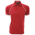 Red-White - Front - Finden & Hales Mens Piped Performance Sports Polo Shirt