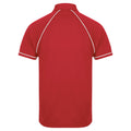 Red-White - Back - Finden & Hales Mens Piped Performance Sports Polo Shirt