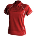 Red-White - Front - Finden & Hales Womens Coolplus Piped Sports Polo Shirt