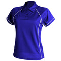 Royal-White - Front - Finden & Hales Womens Coolplus Piped Sports Polo Shirt