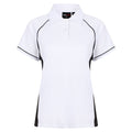 White-Black-Black - Front - Finden & Hales Womens Coolplus Piped Sports Polo Shirt