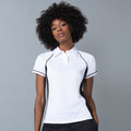 White-Black-Black - Lifestyle - Finden & Hales Womens Coolplus Piped Sports Polo Shirt