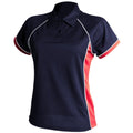 Navy- Red- White - Front - Finden & Hales Womens Coolplus Piped Sports Polo Shirt