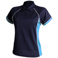 Navy- Sky- White - Front - Finden & Hales Womens Coolplus Piped Sports Polo Shirt