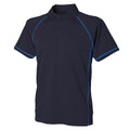 Navy-Royal Blue - Front - Finden & Hales Kids Unisex Piped Performance Sports Polo Shirt