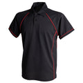 Black-Red - Front - Finden & Hales Kids Unisex Piped Performance Sports Polo Shirt