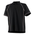 Black-White - Front - Finden & Hales Kids Unisex Piped Performance Sports Polo Shirt