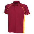 Maroon- Amber- Amber - Front - Finden & Hales Kids Unisex Piped Performance Sports Polo Shirt