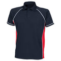 Navy- Red- White - Front - Finden & Hales Kids Unisex Piped Performance Sports Polo Shirt