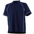 Navy-White - Front - Finden & Hales Kids Unisex Piped Performance Sports Polo Shirt