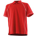 Red-White - Front - Finden & Hales Kids Unisex Piped Performance Sports Polo Shirt