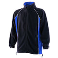 Navy-Royal-White - Front - Finden & Hales Mens Piped Anti-Pill Microfleece Jacket